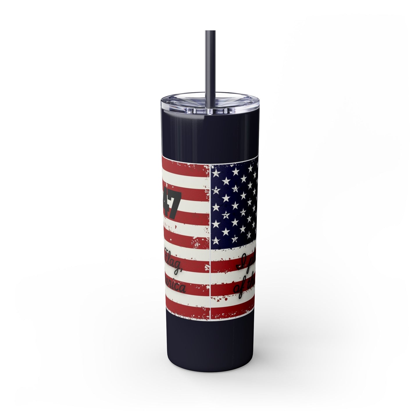 45_47 Trump Skinny Tumbler with Straw, 20oz