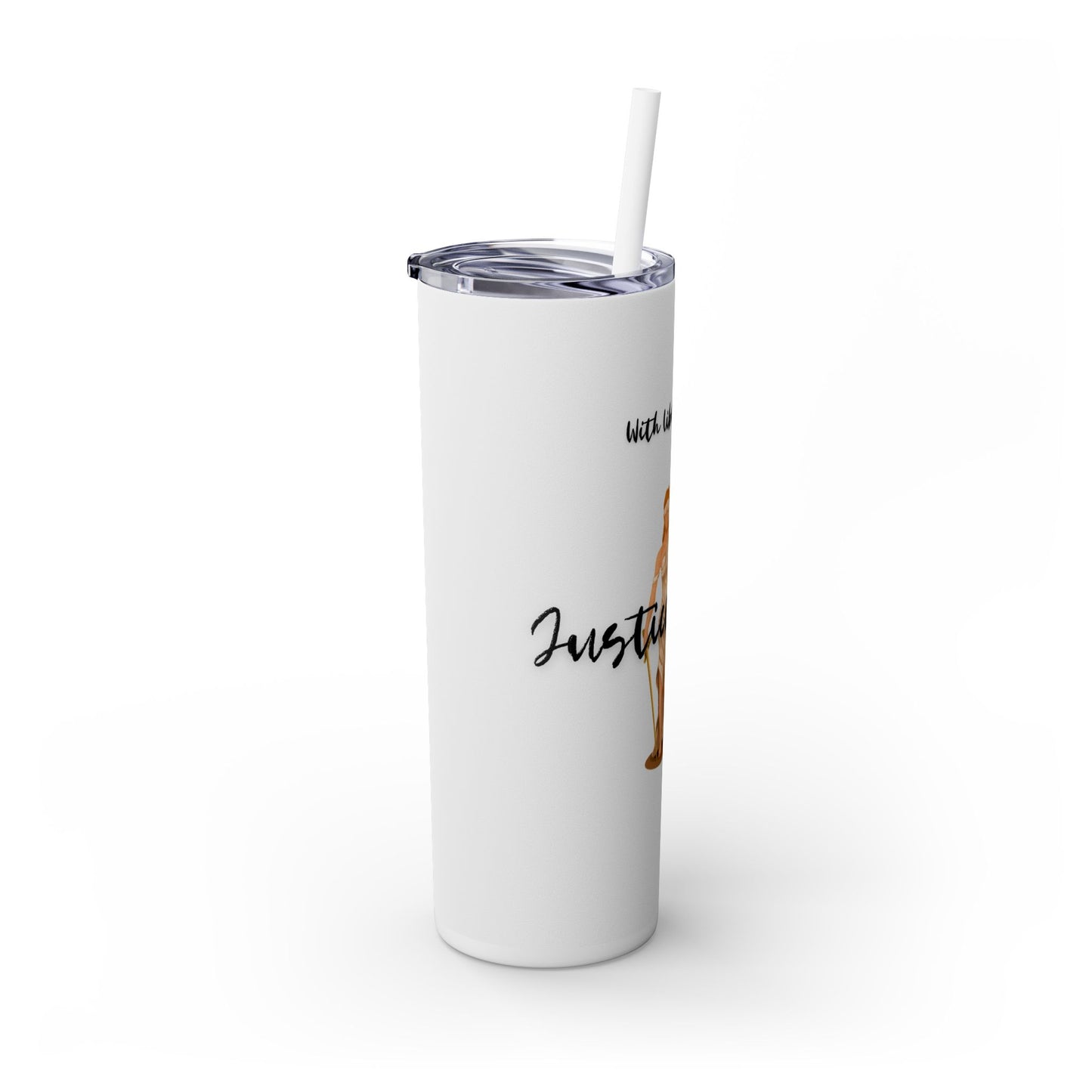 With Liberty and Justice for all - Skinny Tumbler with Straw, 20oz