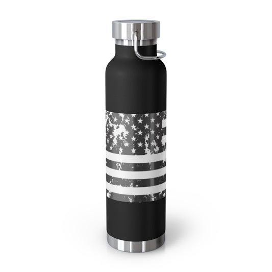 Blacked out USA Flag Copper Vacuum Insulated Bottle, 22oz