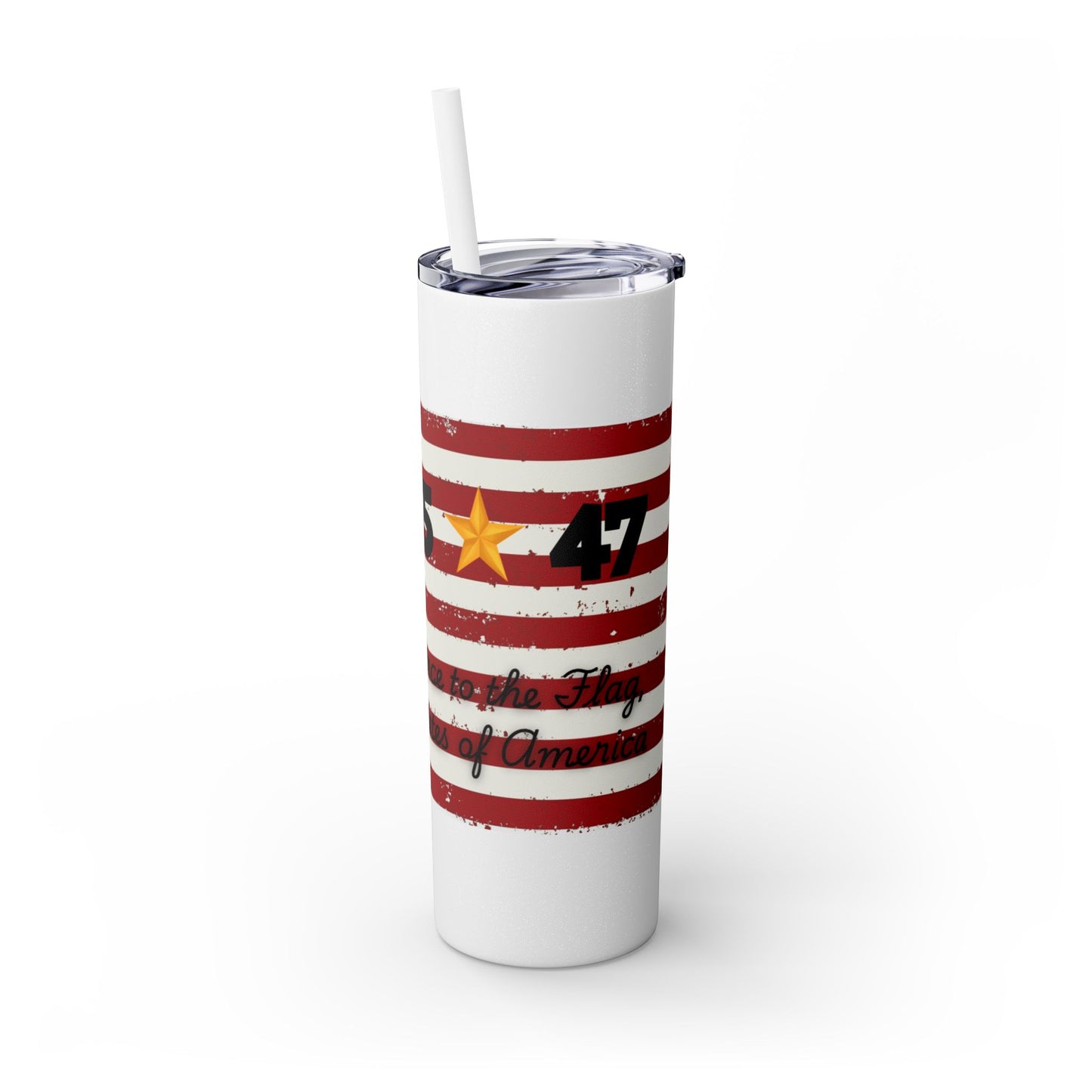 45_47 Trump Skinny Tumbler with Straw, 20oz