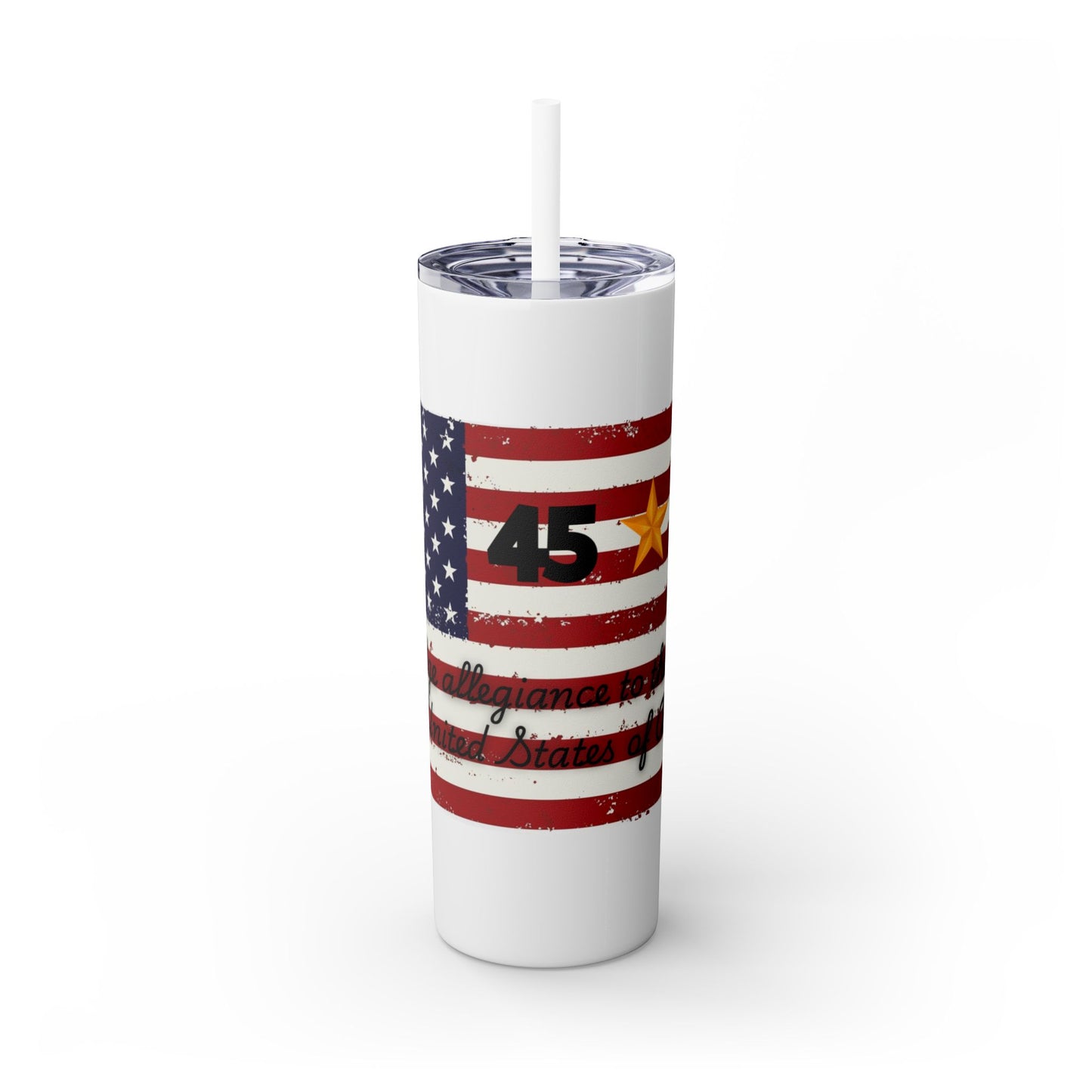 45_47 Trump Skinny Tumbler with Straw, 20oz