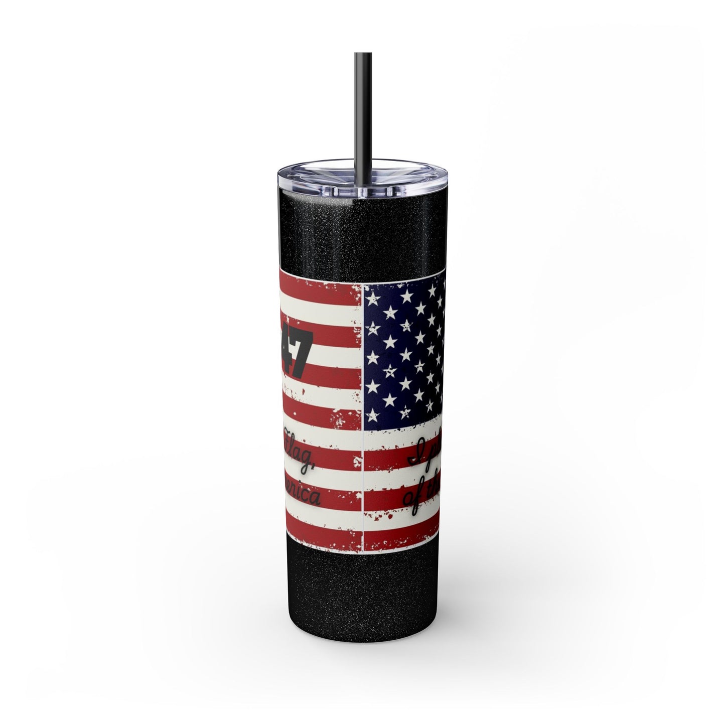 45_47 Trump Skinny Tumbler with Straw, 20oz