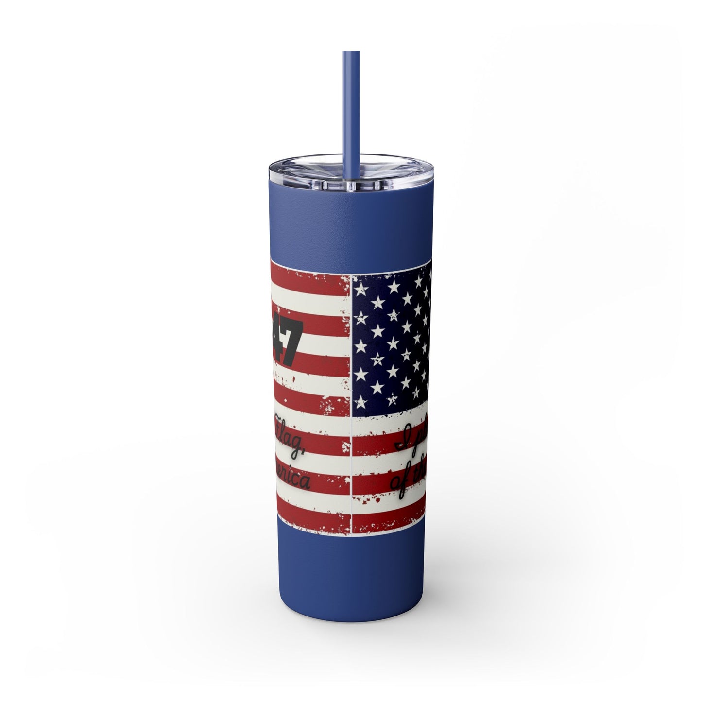 45_47 Trump Skinny Tumbler with Straw, 20oz