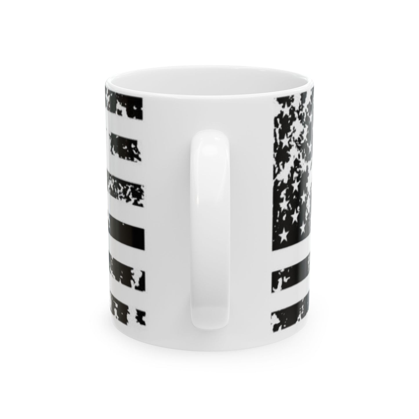 Blacked out USA Flag Ceramic Mug, (11oz, 15oz)