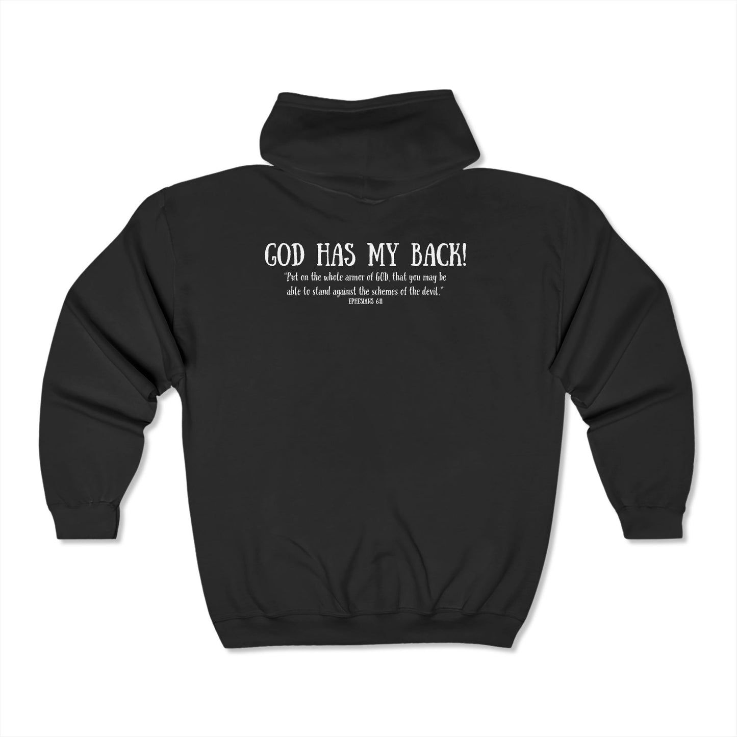 God Has My Back Unisex Heavy Blend™ Full Zip Hooded Sweatshirt