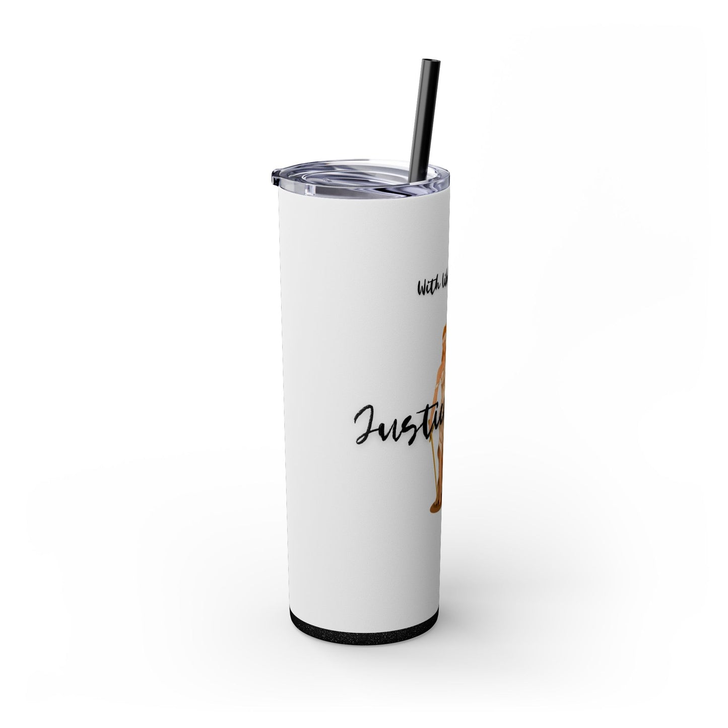 With Liberty and Justice for all - Skinny Tumbler with Straw, 20oz