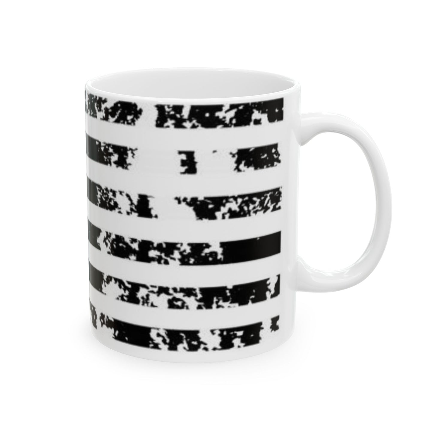 Blacked out USA Flag Ceramic Mug, (11oz, 15oz)